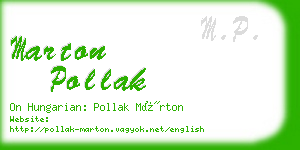 marton pollak business card